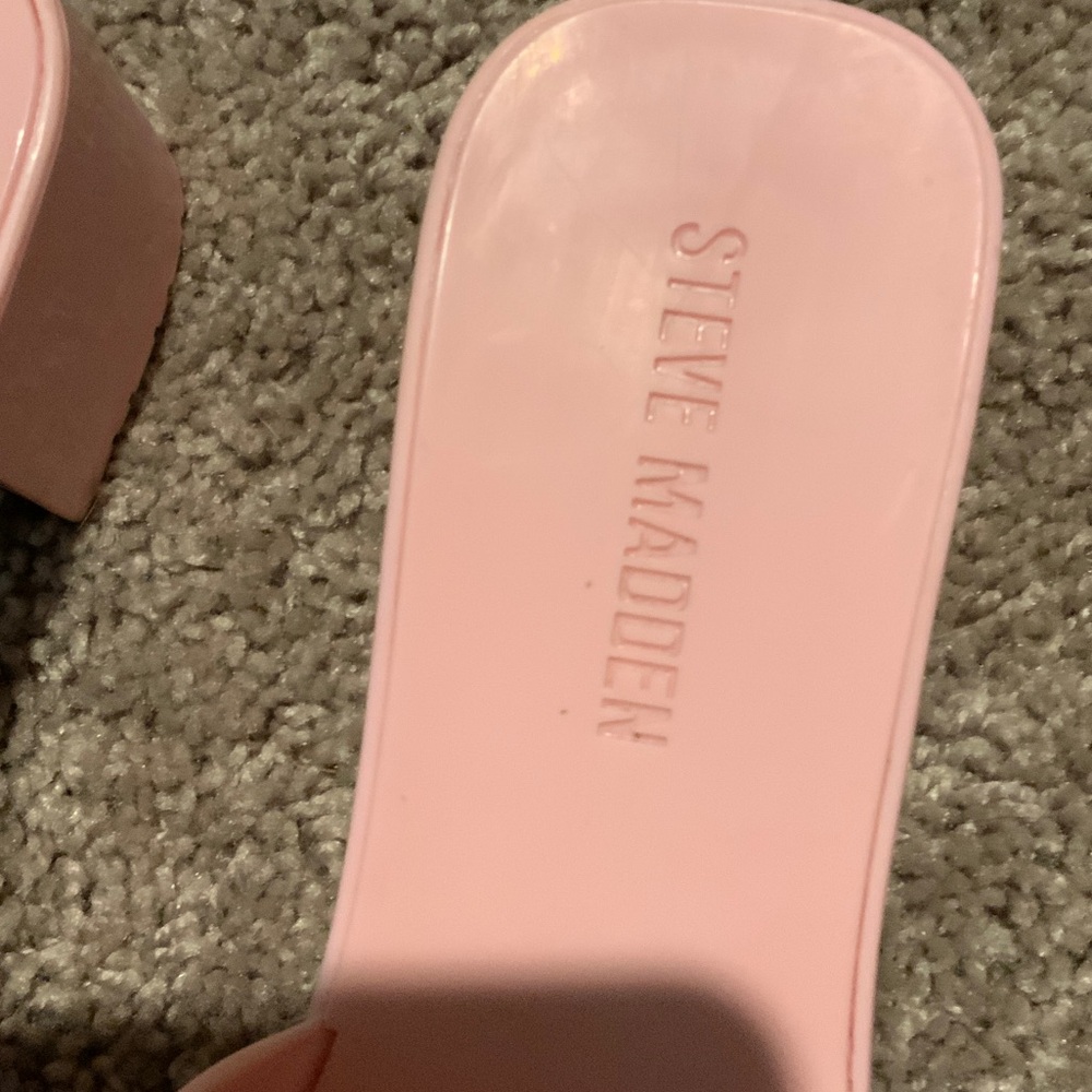 Steve Madden Light Pink Block Heel Mules - Picture 5 of 5